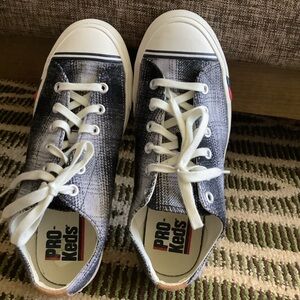 PRO KEDS ROYAL LO PLAID SHADOW BLACK SHOES SIZE 9.5 EUC